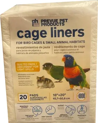 Prevue Pet Quilted Bird Cage Liners for Bird Cages and Small Animal Habitats, 18 x 20 Inch, 20 Pack
