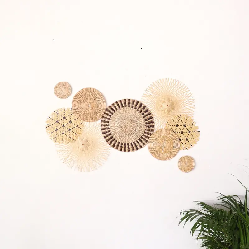 Pri Ya Korn - Wall Art DeCor Hanging Set Of 9 By Thaihome