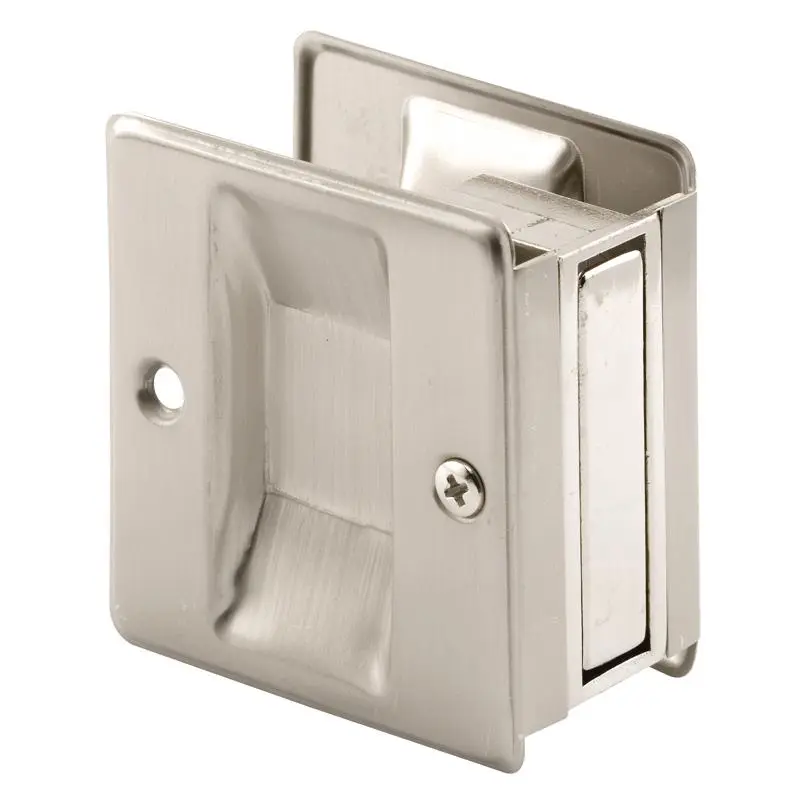 Prime-Line 2.5 in. L Satin Nickel Silver Brass Pocket Door Pull - Deal of The Week