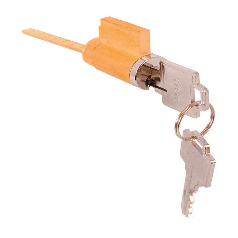 Prime Line Brass Plated 5-Pins 2-Blades Keyed KW Cylinder Lock 1.25 L x 0.88 H x 0.88 W in. - Open Box