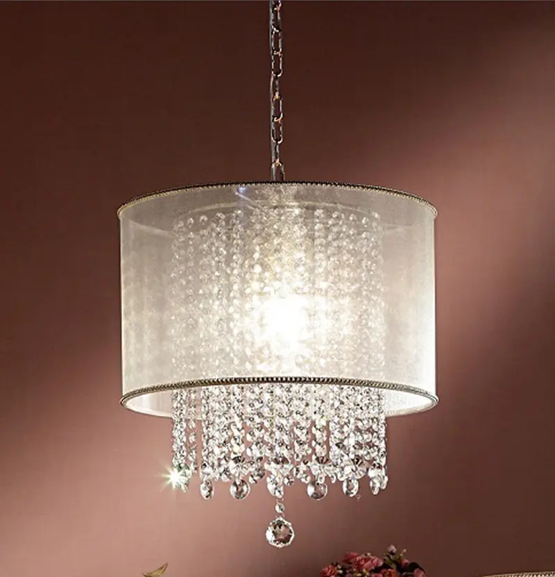 Primo Gold Finish Ceiling Lamp with Crystal Accents and White Shade By Homeroots