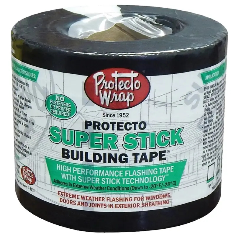 Protecto Wrap Super Stick Black Synthetic Flashing Tape 75 L ft. x 6 W in. - Open Box
