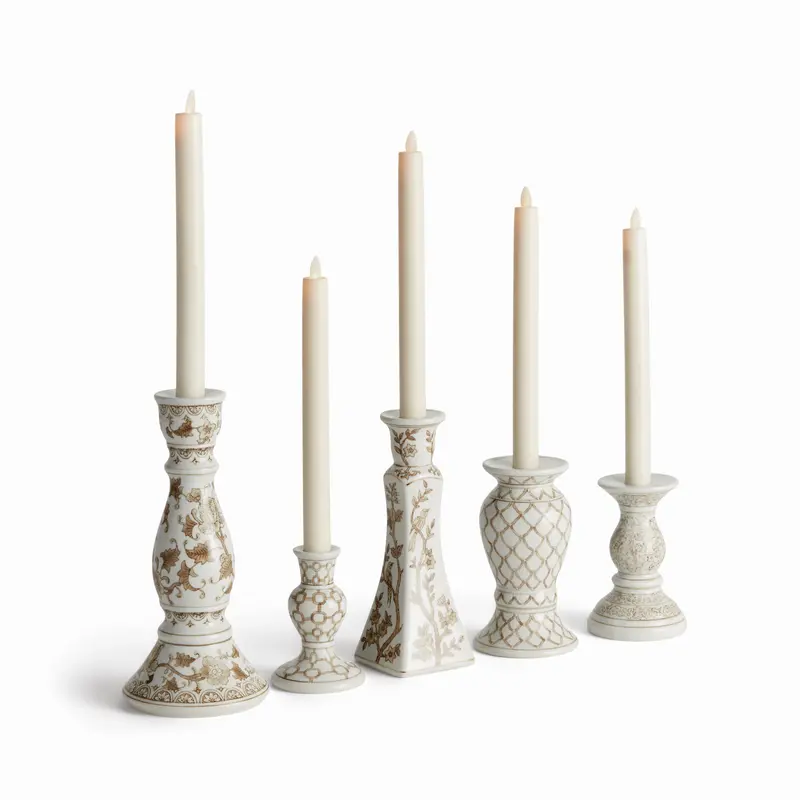 PROVINCE TAPER HOLDERS, SET OF 5