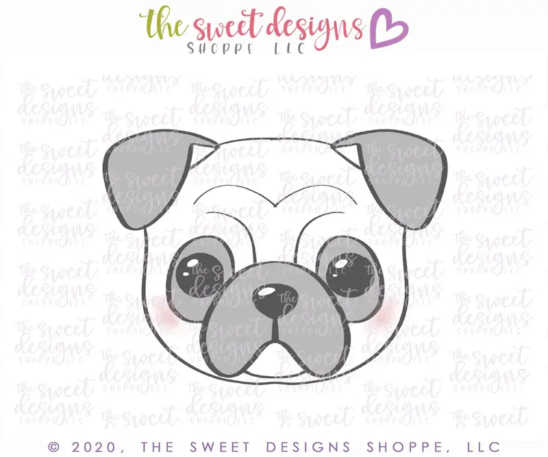 Pug Dog Face - Cookie Cutter
