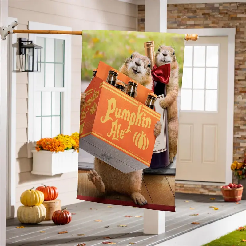 Pumpkin Ale Suede House Flag