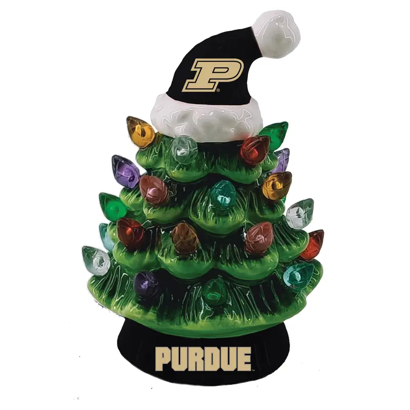 Purdue University 8" LED Ceramic Christmas Tree