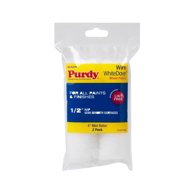 Purdy White Dove Woven Fabric 4 in. W X 1/2 in. Mini Paint Roller Cover 2 pk - Open Box