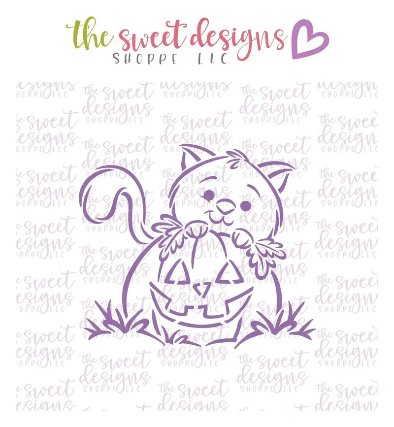 PYOC Stencil - Cat Pumpkin - Stencil
