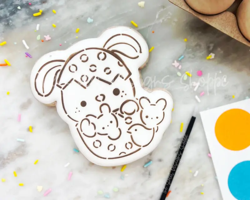 PYOC Stencil -  PYOC Bunny in Egg with Marshmallows- Stencil