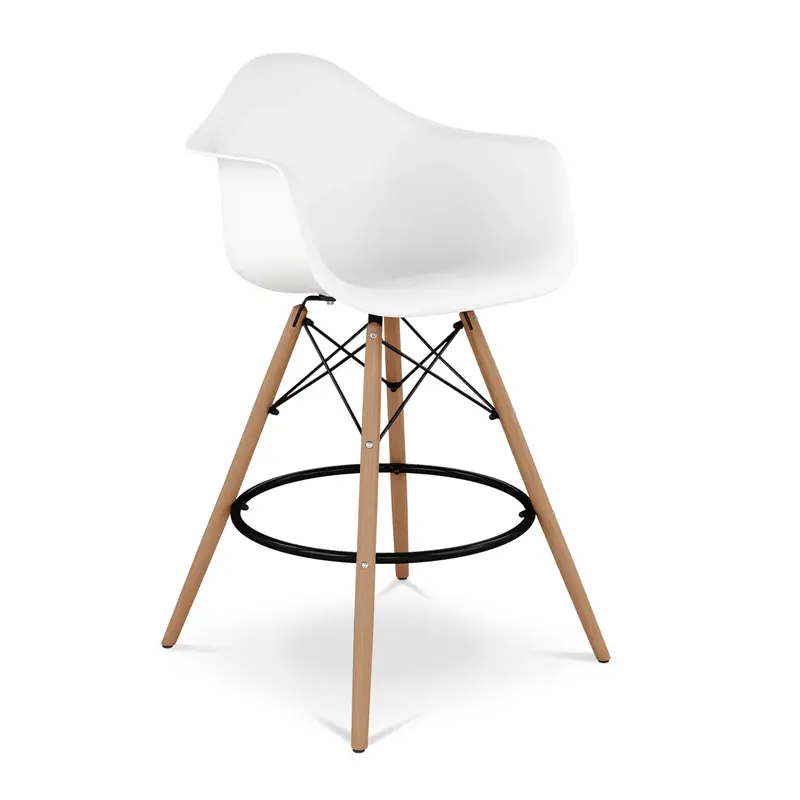 Pyramid Counter Stool With Arms, White By World Modern Design