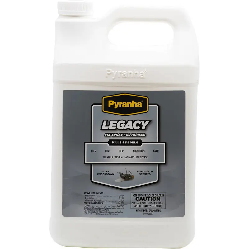 Pyranha Legacy Fly Spray RTU 1 gal | Citronella-Scented Insect Repellent for Horses – Kills Flies, Ticks & Gnats