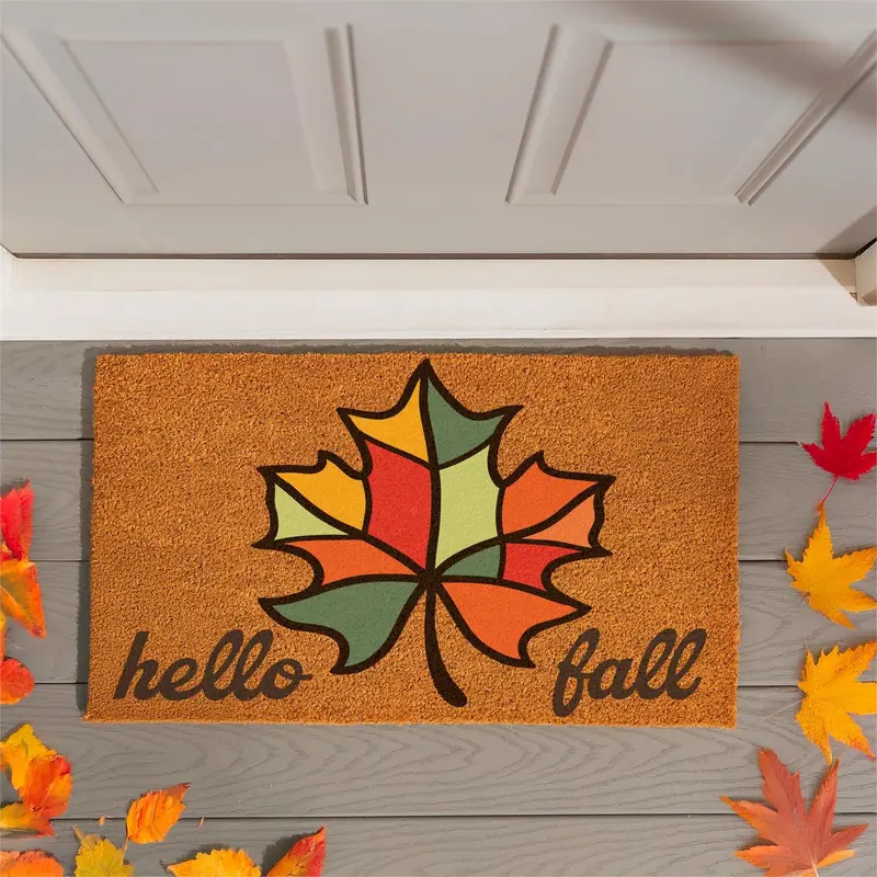 Quilted Fall Leaf Coir Mat