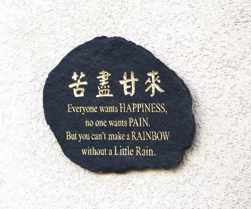 Quote Slate "Happiness" Set of 2 By Garden Age Supply