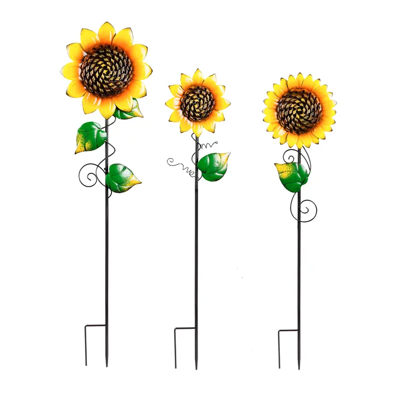 Radiant Sunflower Garden Stake, Set of 3,47m3873