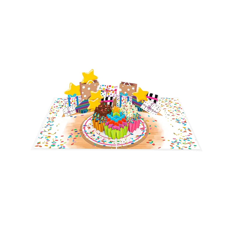 Rainbow Cupcake Paper Pop Up Card