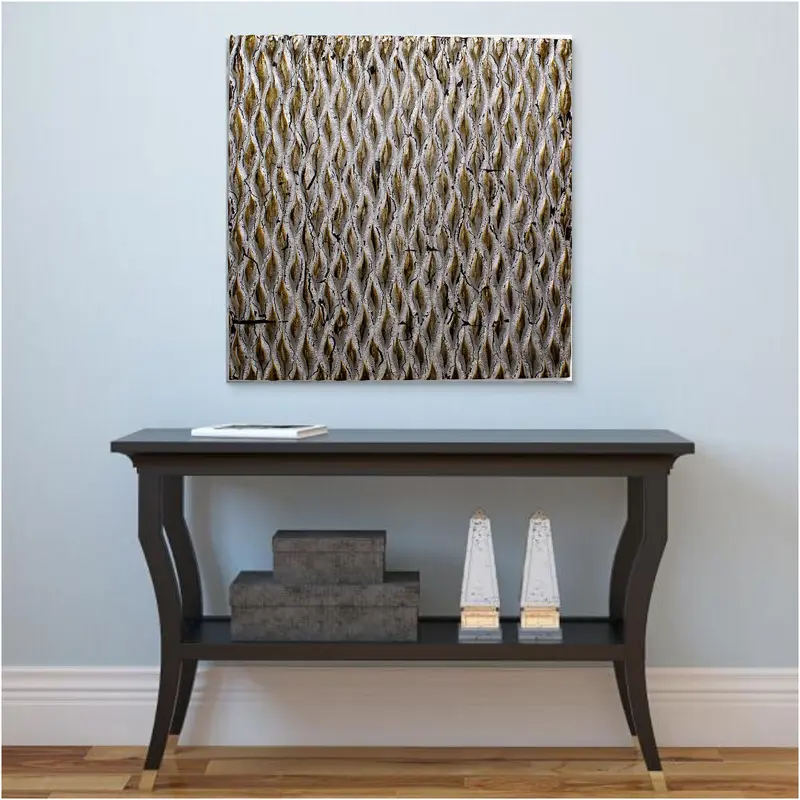 Raw Wood Look Silver Finish Square Wall Art By Homeroots