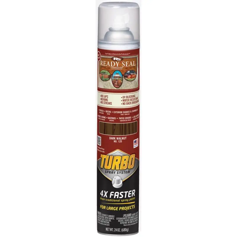 Ready Seal Turbo Spray Dark Walnut Wood Stain 24 oz (Pack of 6)
