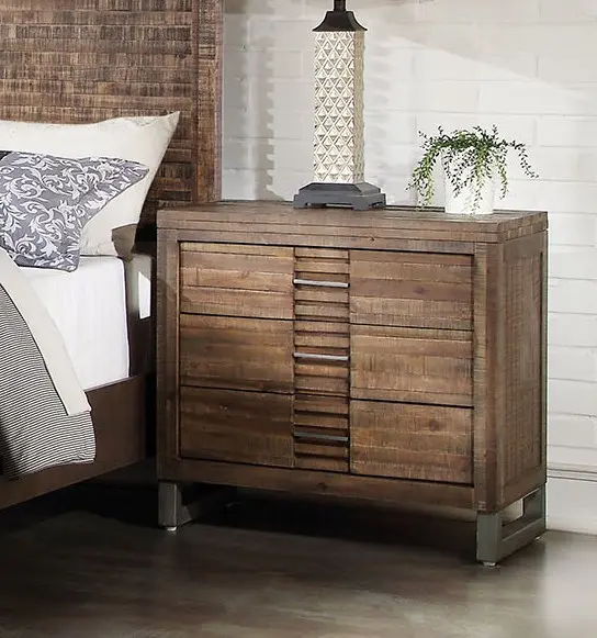 Reclaimed Oak 3 Drawer Nightstand By Homeroots