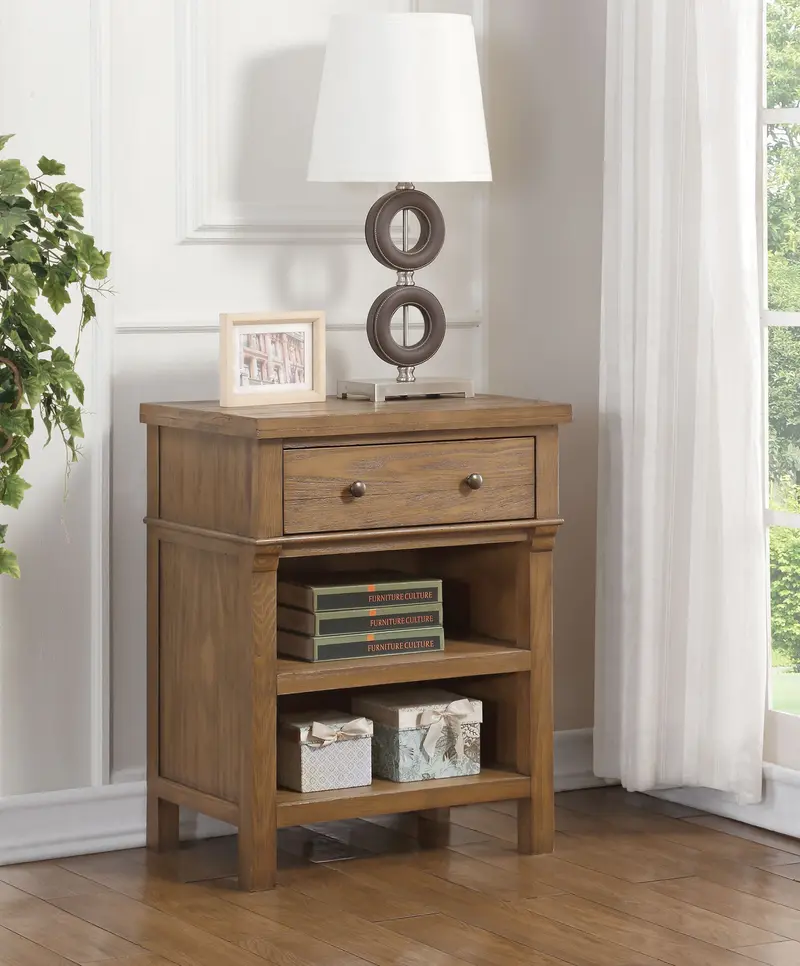 Reclaimed Oak Wood Nightstand By Homeroots