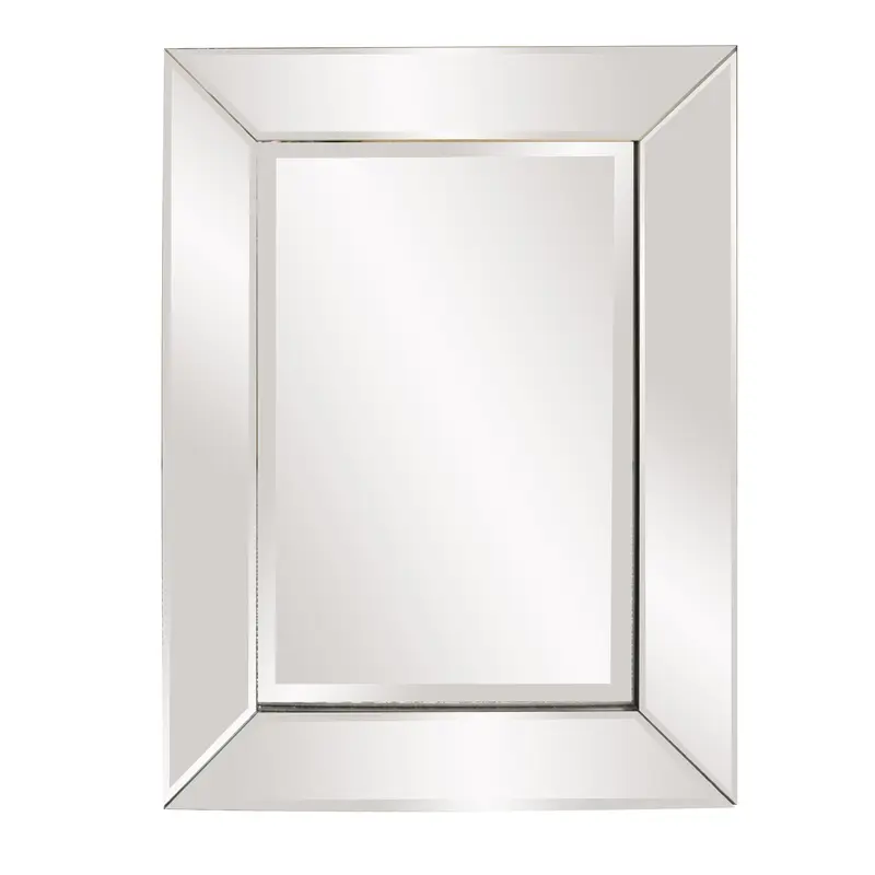 Rectangle Frame Mirror with Mirrored Finish And Beveled Edge By Homeroots