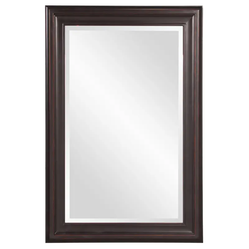 Rectangle Oil Rubbed Bronze Finish Mirror with Wooden Bronze Frame By Homeroots