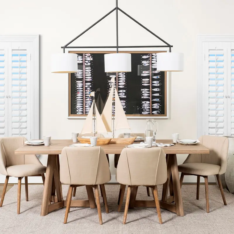 Rectangular Brown Solid Wood Top & Base Dining Table By Homeroots