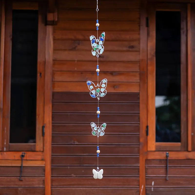 Recycled Glass Garland - Butterfly Set of 4 By Garden Age Supply
