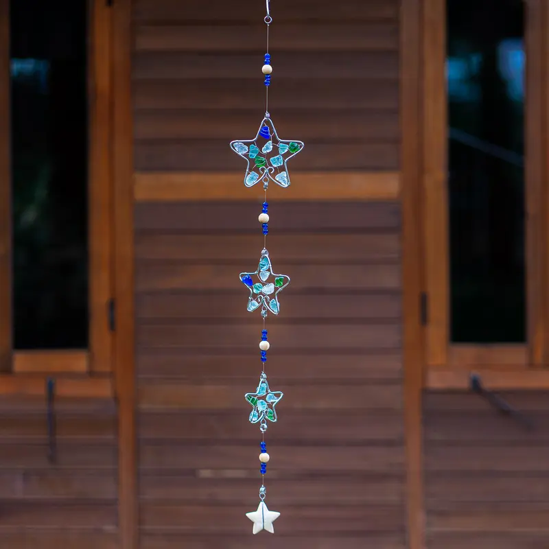 Recycled Glass Garland - Star Set of 4 By Garden Age Supply