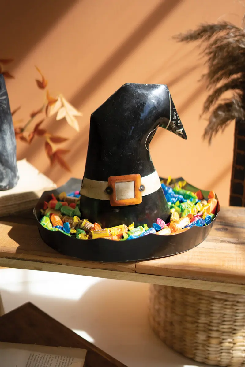 Recycled Iron Halloween Witch Hat Set Of 2 By Kalalou