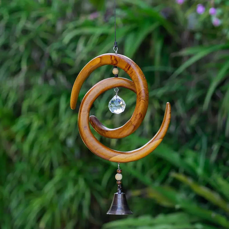 Recycled Teak Sun Catcher - Spinning Spiral Set of 2 By Garden Age Supply