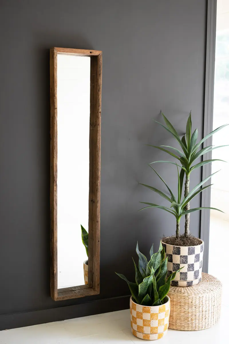 Recycled Wood Shadow Box Framed Mirror By Kalalou
