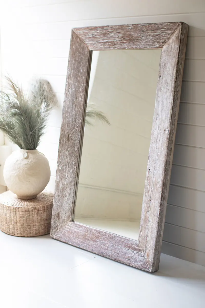 Recycled Wood - Tapper Mirror - Whitewash By Kalalou