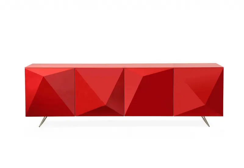 Red Metal Buffet By Homeroots