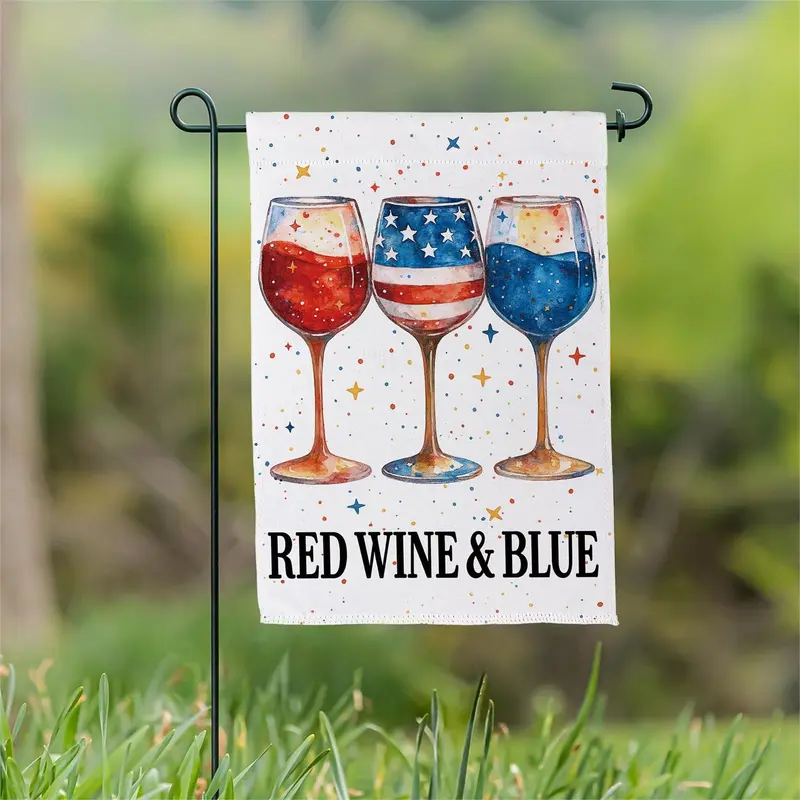 Red, Wine, & Blue Suede Garden Flag