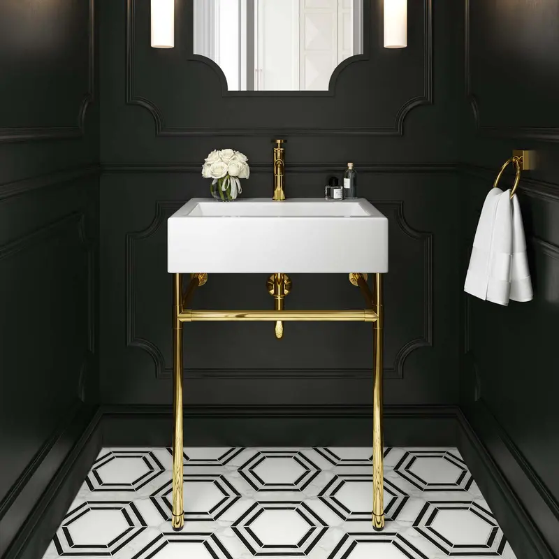 Redeem 24" Wall-Mount Gold Stainless Steel Bathroom Vanity By Modway - EEI-5536