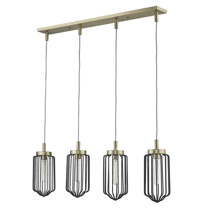 Reece 4-Light Aged Brass Island Pendant By Homeroots