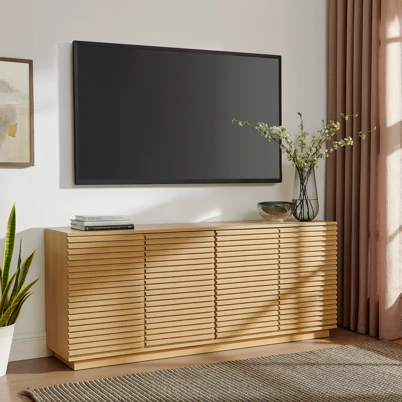 Render 4-Door Fluted Sideboard Cabinet TV Stand by Modway