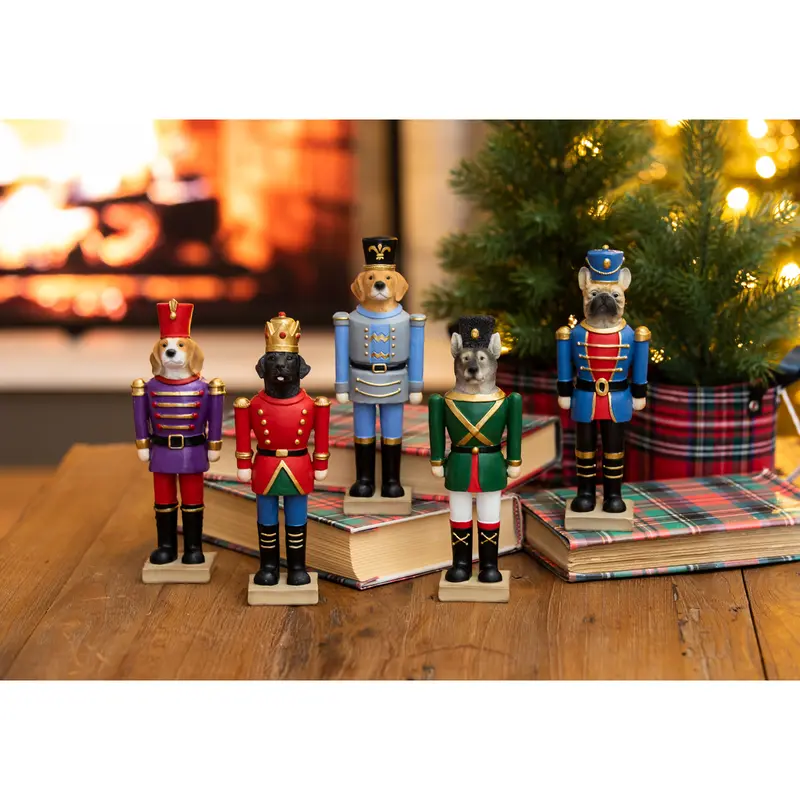 Resin Dog Nutcracker Table Décor, 5 Asst