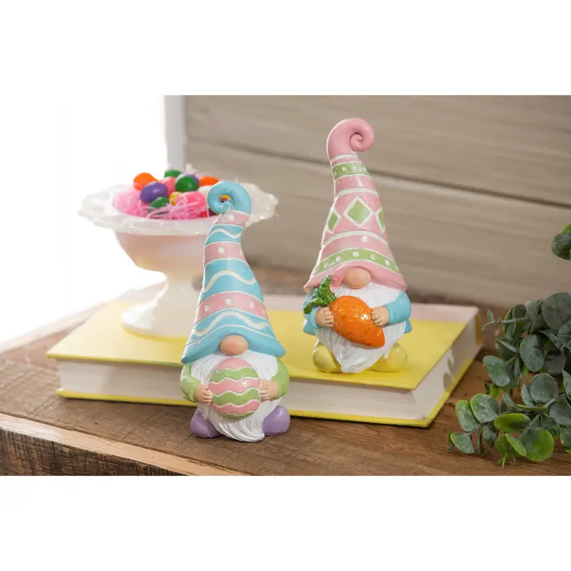 Resin Easter Gnome Table Decor, 2 Asst