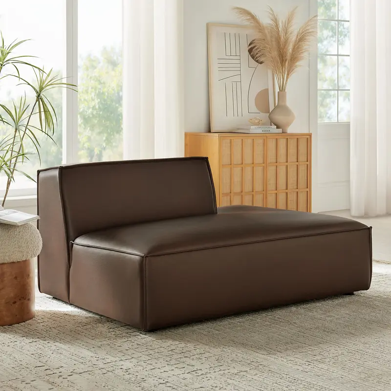Restore Vegan Leather Right-Facing Armless Modular Chaise by Modway