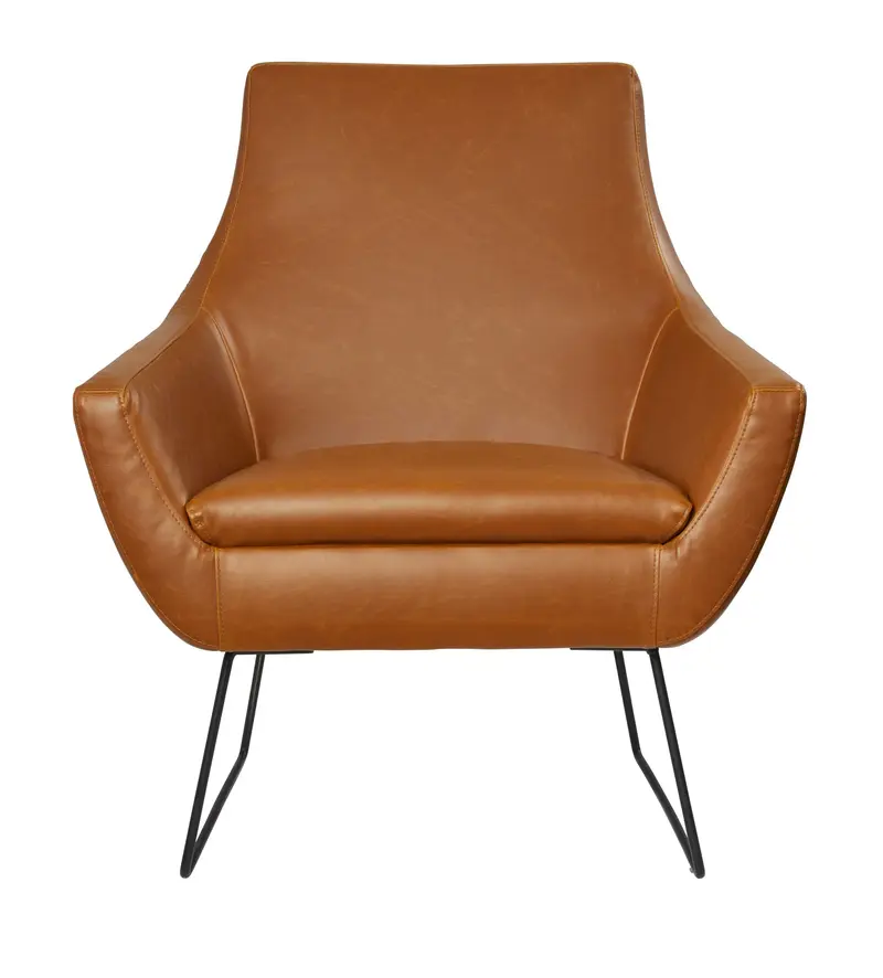 Retro Mod Distressed Camel Faux Leather Arm Chair By Homeroots
