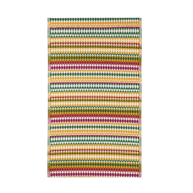 Reversible Weather-Resistant 3x5 Rug, Multi-Colored Stripes