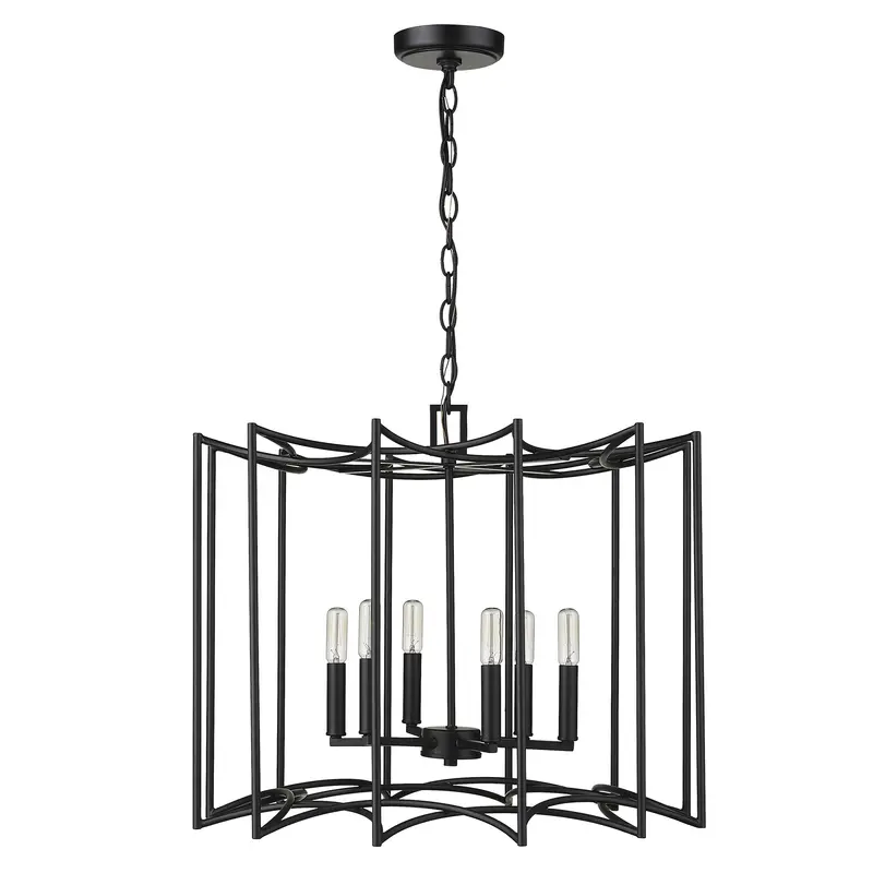 Rhian 8-Light Matte Black Pendant By Homeroots