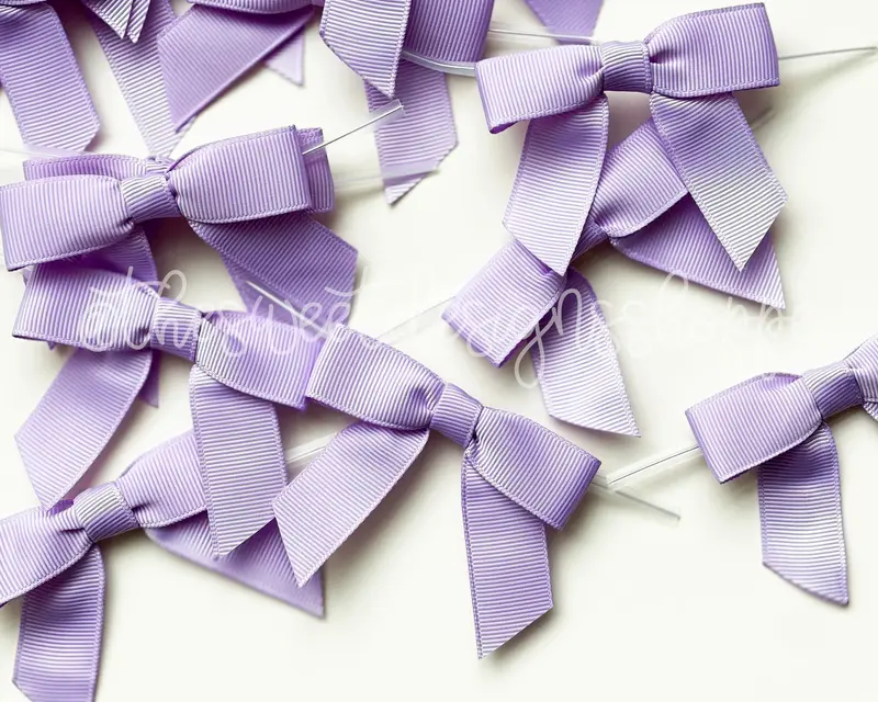Ribbon Bow with Twist Tie - Lt. Orchid Grosgrain - (50 Bows Pack)
