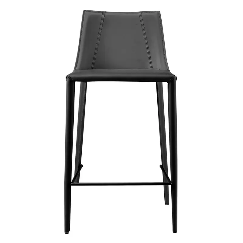 Rich Black Faux Leather Counter Stool By Homeroots
