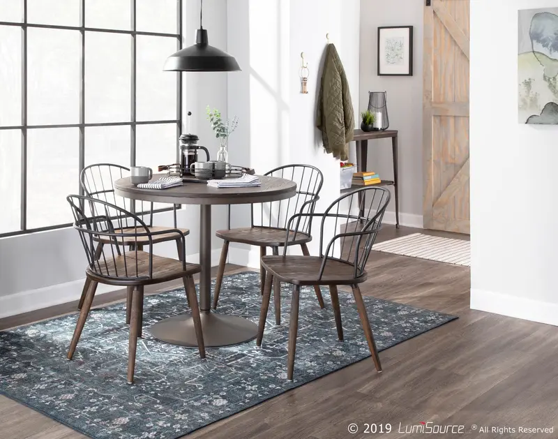 Riley Accent/Dining Chair with Arms - Set of 2 Brown By LumiSource