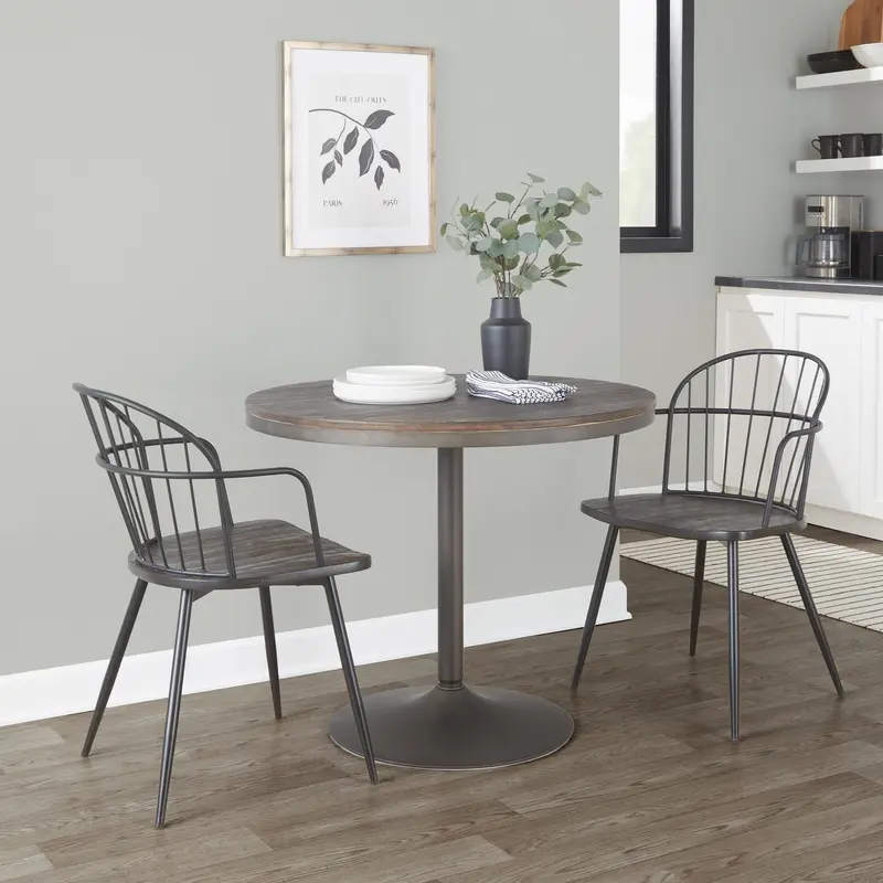 Riley Arm Chair - Set of 2 By LumiSource - CH-RILEYARM-HLC2 BKBNBK2
