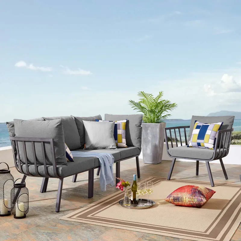 Riverside 4 Piece Outdoor Patio Aluminum Set By Modway - EEI-3785