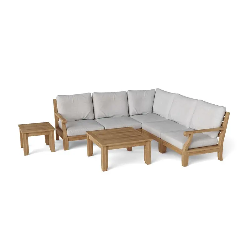 Riviera Luxe 7-Pieces Modular Set With Square Tables By Anderson Teak