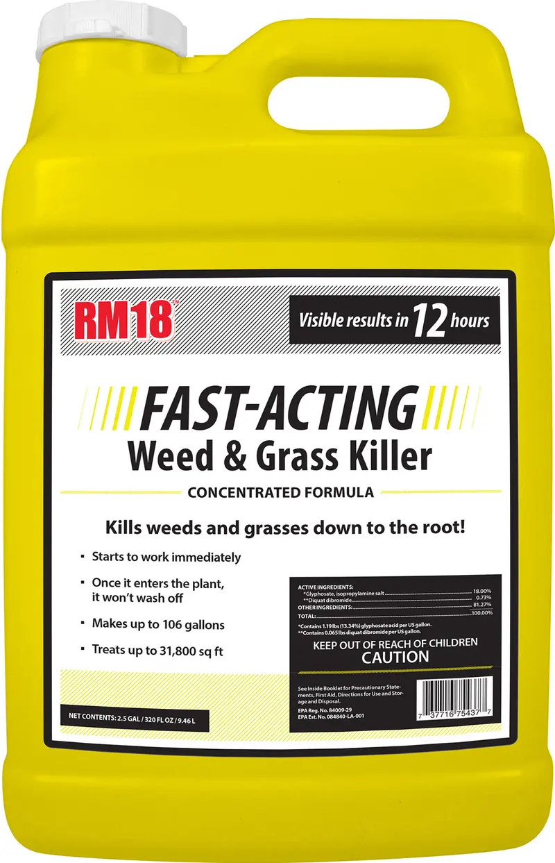 RM18 Grass & Weed Killer Plus Diquat, Fast-Acting, Concentrate, 2.5-Gallons (A) - Deal of The Week